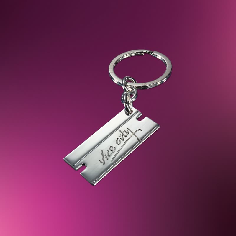 Razor blade keychain