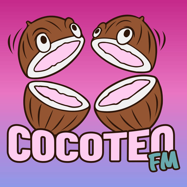 Cocoteo FM logo, with two split coconuts