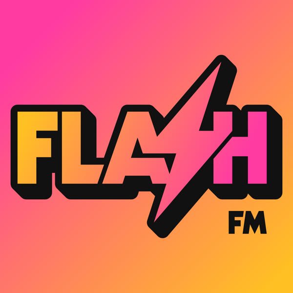 Flash FM logo, with a lightning bolt