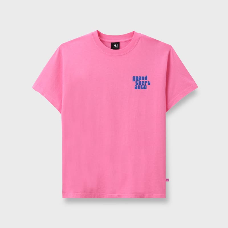 Camiseta rosa con el logotipo de Grand Theft Auto